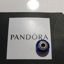 Load image into Gallery viewer, Pandora Sterling Silver Blue Fascinating Faceted Murano Glass Bead - 791067