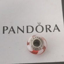 Load image into Gallery viewer, Pandora Retired Orange Swirl Murano Glass Bead - 790668