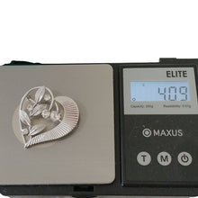 Load image into Gallery viewer, Signed Vintage Van Dell Sterling Silver Openwork Heart with Rhinestones