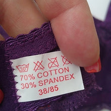 Load image into Gallery viewer, GYCL Ultrathin Underwire Push Up 3/4 Lace Bra, Purple, size Large 38B