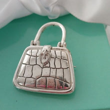 Load image into Gallery viewer, Napier 1980s Silverplated Satchel Bag Purse Brooch Pin