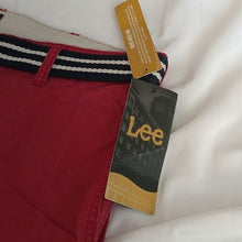 Load image into Gallery viewer, Lee Men's Walker Flat Front Shorts with Belt, Burnt Red, 40