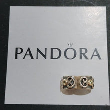 Load image into Gallery viewer, Pandora Sterling Silver with 14K Gold +Diamond Double Heart Clip - 790382D