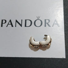 Load image into Gallery viewer, Pandora Sterling Silver with 14K Gold +Diamond Double Heart Clip - 790382D