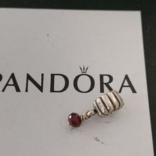 Load image into Gallery viewer, Pandora Retired Sterling Silver Garnet January Birthstone Dangle - 790166GR
