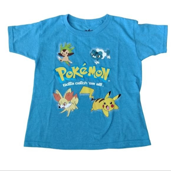 Boys Pokemon Good Vibrations Character T-shirt, Turquoise, 4/5 XS