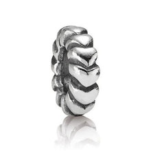 Load image into Gallery viewer, Pandora Retired Sterling Silver Heart Row Spacers, Set of 2 790204