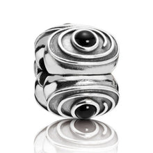 Load image into Gallery viewer, Pandora Retired Sterling Silver Hypnotize Clip with Onyx. - 790560ON