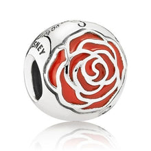 Load image into Gallery viewer, Pandora Sterling Silver Belle's Enchanted Rose Disney Princess Charm 791575en09