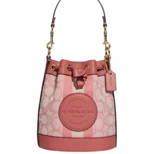 Load image into Gallery viewer, Coach C8322 Jacquard Mini Dempsey Bucket Bag Purse, IM/Taffy