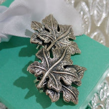 Load image into Gallery viewer, Vintage Sterling Silver Danecraft Fall Leaves Clip-On Earrings