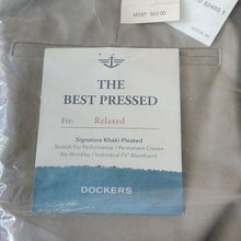 Load image into Gallery viewer, Dockers The Best Pressed Sig Khaki Relaxed Fit Pleated Cotton Pants, Timber Wolf, 32x34