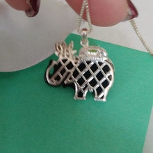 Load image into Gallery viewer, Sterling Silver Diamond Citrine Emerald + Tourmaline Elephant 18" Necklace