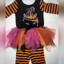 Load image into Gallery viewer, Emily Rose Girl's Fall Applique Halloween Tutu Tunic & Legging Set, Size 3T