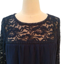 Load image into Gallery viewer, A.U.W. Navy Blue Lace Baby doll Dress, size 4