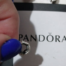 Load image into Gallery viewer, Pandora Sterling Silver Peace Dangle w/Salmon Zirconia CZs 790516czs