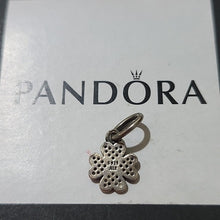 Load image into Gallery viewer, Pandora Retired Sterling Silver Symbol of Lucky in Love Clover Dangle with Clear Zirconia - 791309CZ
