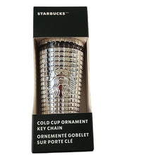 Load image into Gallery viewer, Starbucks Silver Grid Cold Cup Keychain