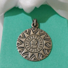 Load image into Gallery viewer, Sterling Silver Mayan Sun Stone Calendar Pendant Taxco Mexico