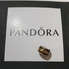 Load image into Gallery viewer, Pandora Sterling Silver Golden Floral Vintage Spacer w/ Transparent Gold Enamel