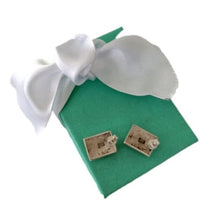 Load image into Gallery viewer, Sterling Silver, Onyx + Marcasite Rectangular Post Earrings