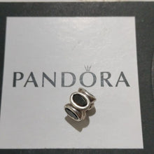 Load image into Gallery viewer, Pandora Retired Sterling Silver with Black Zirconia Oval Lights Bead - 790311CZK