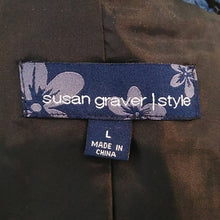 Load image into Gallery viewer, Susan Graver Floral Blazer, Multicolor Dark Teal, Size Large
