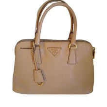 Load image into Gallery viewer, Prada Saffiano Lux Promenade Top Handle Satchel Bag in Cameo B…