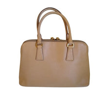 Load image into Gallery viewer, Prada Saffiano Lux Promenade Top Handle Satchel Bag in Cameo B…