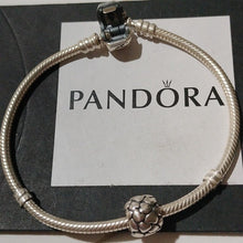 Load image into Gallery viewer, Pandora Sterling Silver 7" Snakechain Starter Bracelet + Lotsa Love Charm 790174