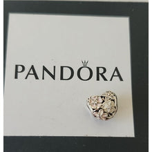 Load image into Gallery viewer, Pandora Retired Sterling Silver Poetic Blooms Heart Flower Charm 791825enmx