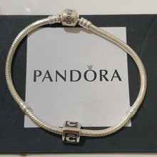 Load image into Gallery viewer, Pandora Sterling Silver 7" Snakechain Starter Bracelet w/ Letter C Charm 790323C