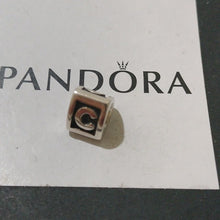 Load image into Gallery viewer, Pandora Sterling Silver 7" Snakechain Starter Bracelet w/ Letter C Charm 790323C
