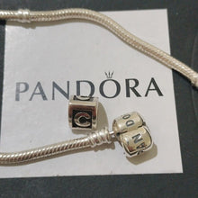 Load image into Gallery viewer, Pandora Sterling Silver 7" Snakechain Starter Bracelet w/ Letter C Charm 790323C