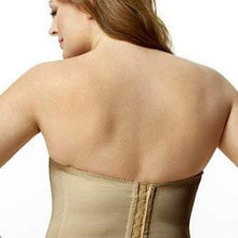 Load image into Gallery viewer, Elila 6621 Strapless Longline Underwire Lace Bra, Nude, size 46E