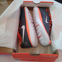 Load image into Gallery viewer, Nike Flex Running Athletic Shoes, 4Y, Dark Grey/White/Total Orange