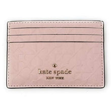 Load image into Gallery viewer, Kate Spade NY Hallie Clover Embossed Small Slim Card Case, Peachpuff