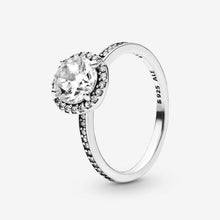 Load image into Gallery viewer, Pandora Sterling Silver Round Sparkle Halo Ring, size 52