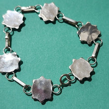 Load image into Gallery viewer, Zuni Silver Petit Point Floral Sleeping Beauty Turquoise Clusters Bracelet 7"