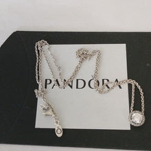 Load image into Gallery viewer, Pandora Timeless Sterling Silver Round Sparkle CZ Halo Necklace 396240cz-45