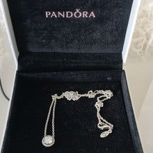 Load image into Gallery viewer, Pandora Timeless Sterling Silver Round Sparkle CZ Halo Necklace 396240cz-45