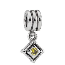 Load image into Gallery viewer, Pandora Sterling Silver Diamond Shape Dangle w/ Green Zirconia - 790254gcz