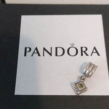 Load image into Gallery viewer, Pandora Sterling Silver Diamond Shape Dangle w/ Green Zirconia - 790254gcz