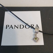 Load image into Gallery viewer, Pandora Sterling Silver Diamond Shape Dangle w/ Green Zirconia - 790254gcz