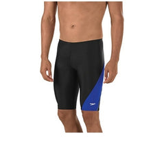 Load image into Gallery viewer, Speedo Black and Blue Swim Trunks Revolve Jammer, Size 26
