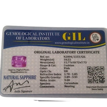 Load image into Gallery viewer, Pair Natural Light Pink Cushion Sapphires 10.22 + 10.67 Cts. GIL Certified