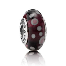 Load image into Gallery viewer, Pandora Retired Sterling Silver Purple Bubbles Murano Glass Bead - 790693
