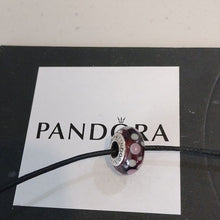 Load image into Gallery viewer, Pandora Retired Sterling Silver Purple Bubbles Murano Glass Bead - 790693