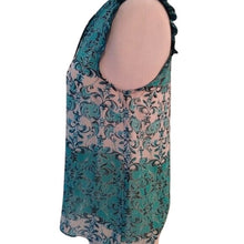 Load image into Gallery viewer, Elle Ruffled Cap Sleeve Top Shirt Blouse, Teal Blues, Size XS