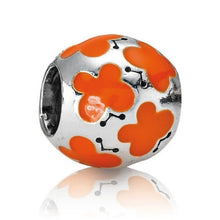 Load image into Gallery viewer, Pandora Retired Orange Enamel Butterfly with Sterling Silver Bead - 790438E04